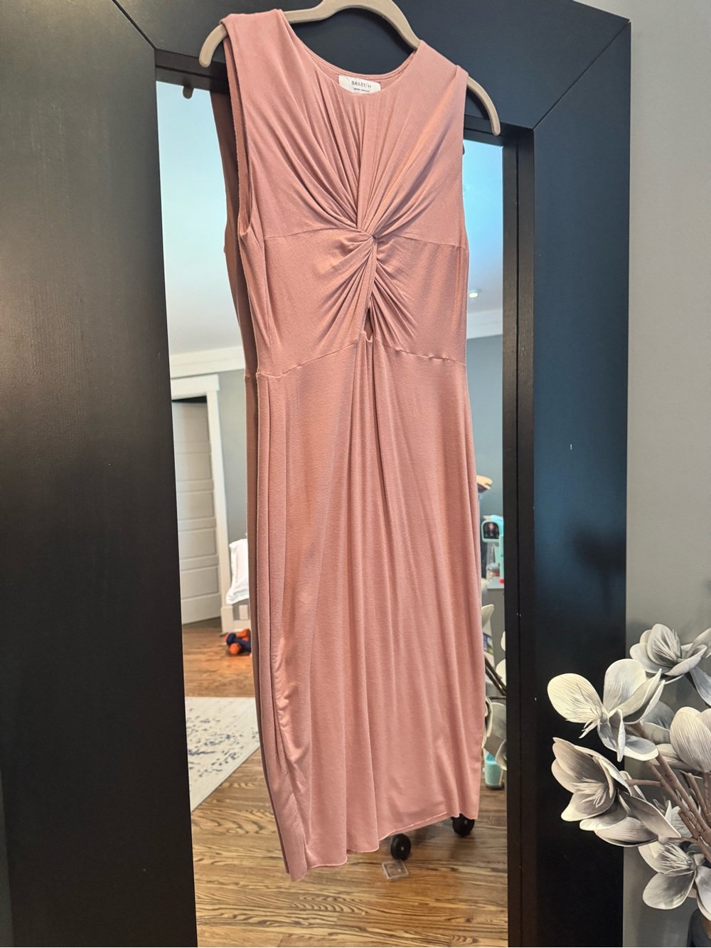 Bailey 44 Dusty Rose Twist-Front Midi Dress
